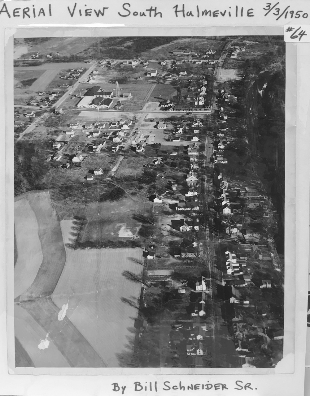 Aerial photo of Hulmeville, March 1950